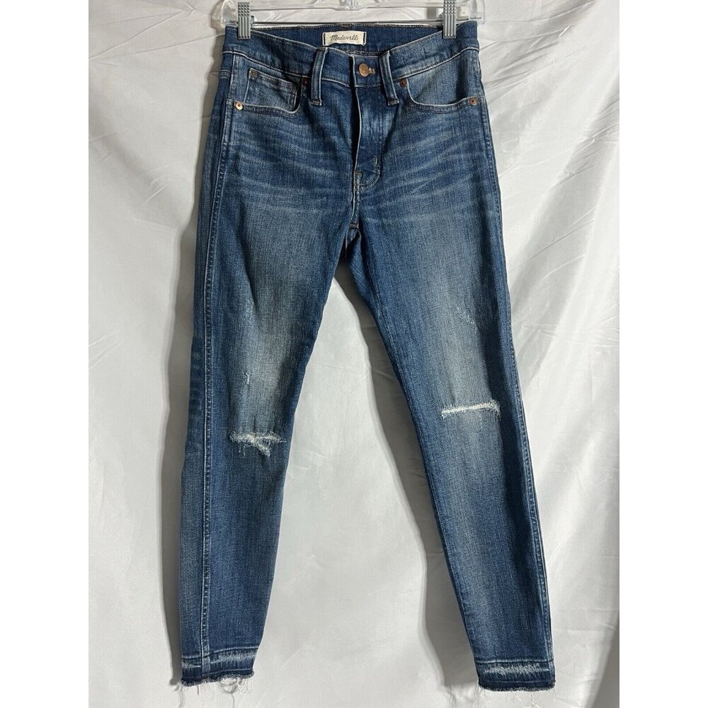 Madewell 9" High-Rise Skinny Size 27P Jeans Stretch Raw Edge Women's  Boho